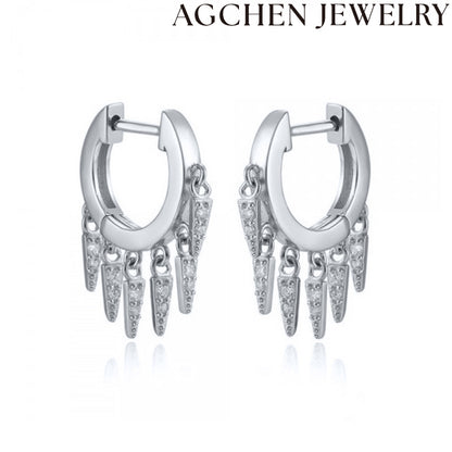 AG  Zirconia Fringe Earrings