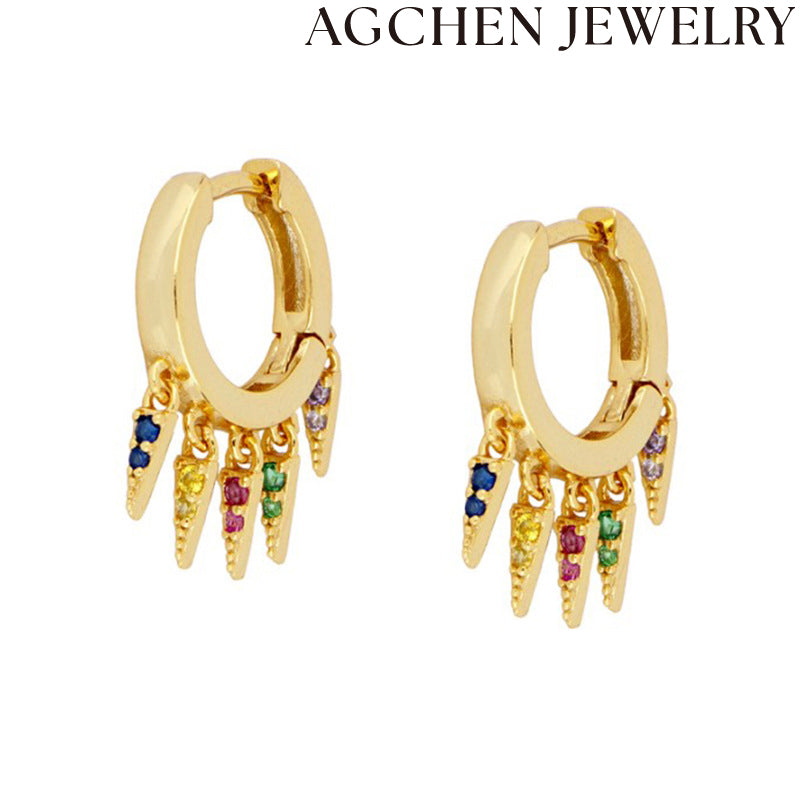 AG  Zirconia Fringe Earrings