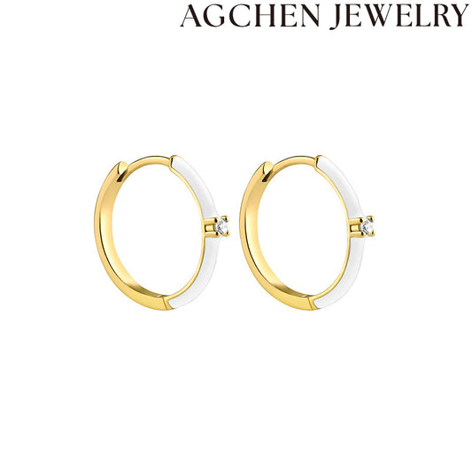 AG Colorful Enamel and Zirconia Earrings