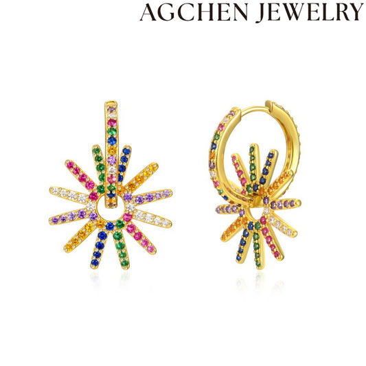 AG Sunflower Zirconia Earrings