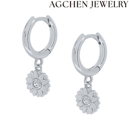 AG Sunflower Zirconia Earrings