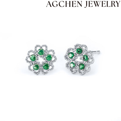 AG Green Flower Earrings