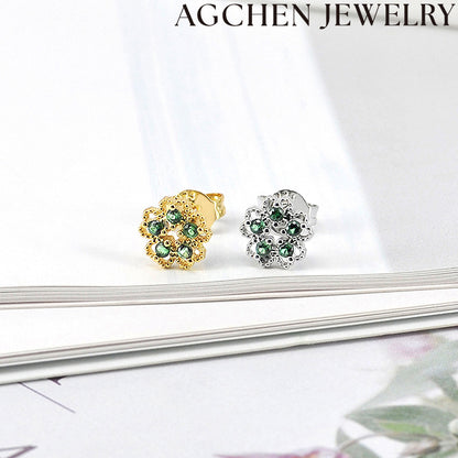AG Green Flower Earrings