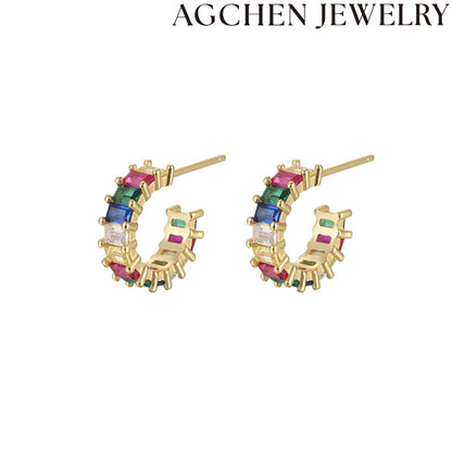 AG Multi-Color Zircon Earrings