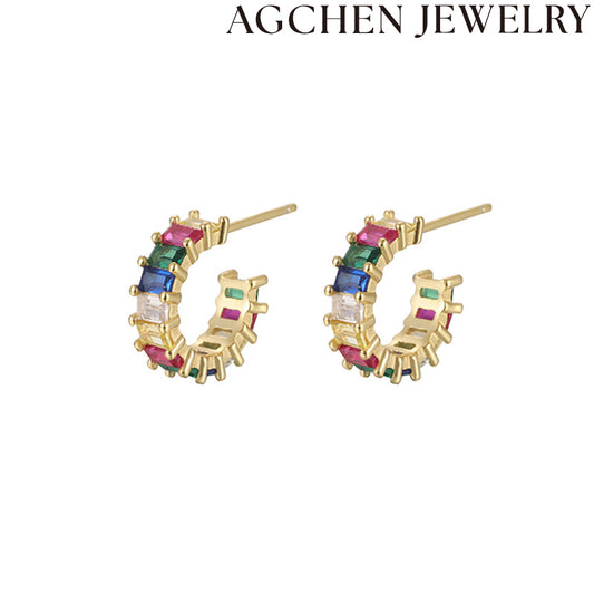 AG Multi-Color Zircon Earrings
