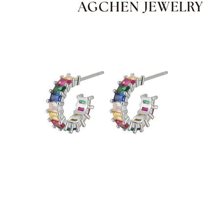 AG Multi-Color Zircon Earrings