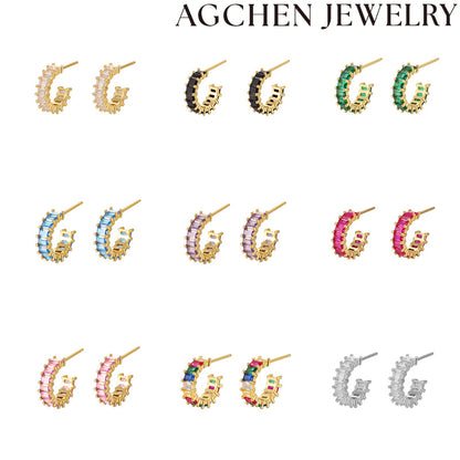 AG Multi-Color Zircon Earrings