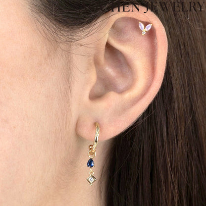 AG Teardrop Zirconia Drop Earrings