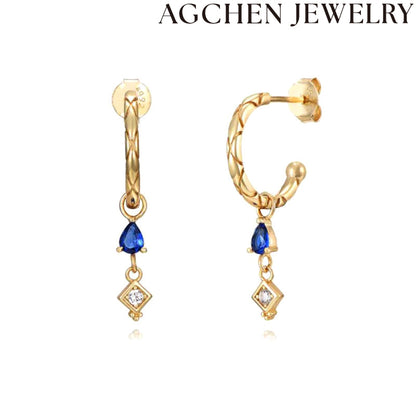 AG Teardrop Zirconia Drop Earrings