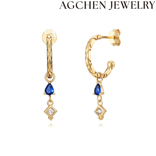 AG Teardrop Zirconia Drop Earrings