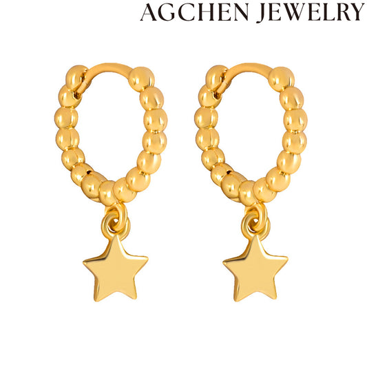 AG Star Hoop Earrings
