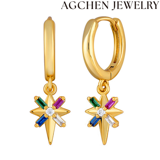 AG Multicolored Zirconia Earrings