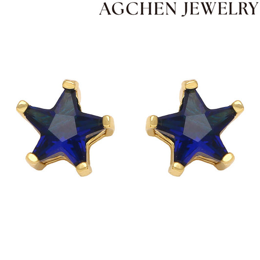 AG Modern Denim Zirconia Geometric Earrings