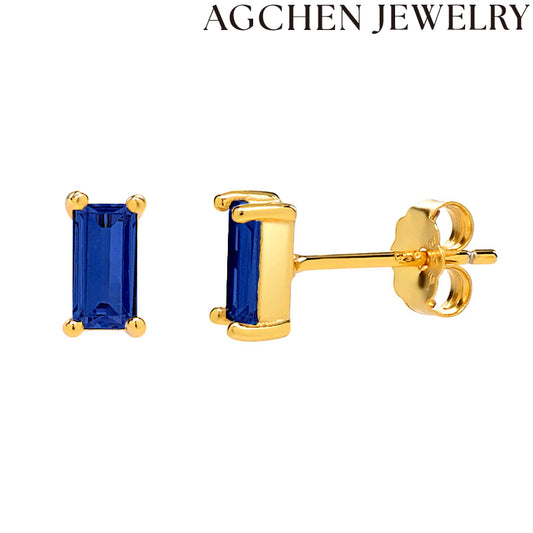 AG Sparkling Sapphire Zirconia Dangle Earrings