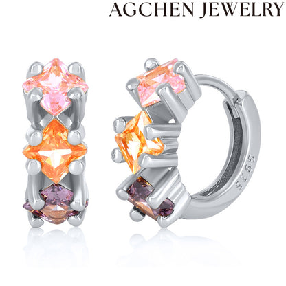 AG Colorful Star Zirconia Earrings