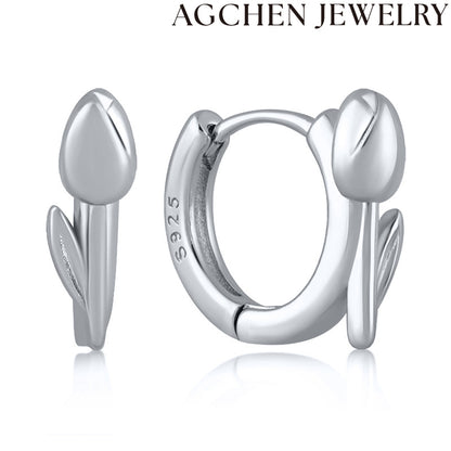 AG Palm Tree Zirconia Earrings