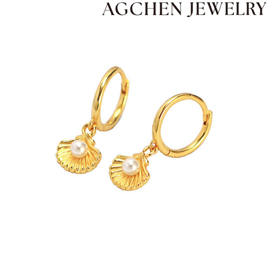 AG Shell and Pearl Earrings