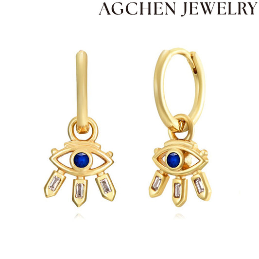 AG Eye-Shaped Zirconia Earrings