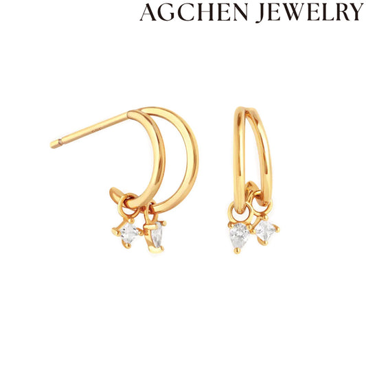 AG Sparkling Zirconia Earrings