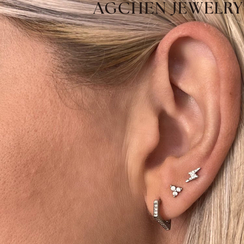 AG Geometric Shape Earrings