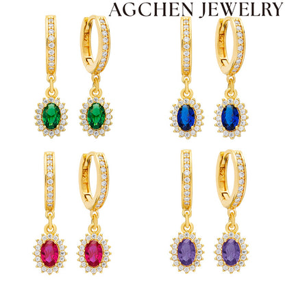 AG  Elegant Multicolored Zirconia Earrings