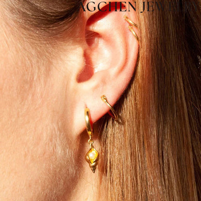 AG Pearl Conch Earrings
