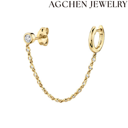 AG Minimalist Zircon Chain Earrings