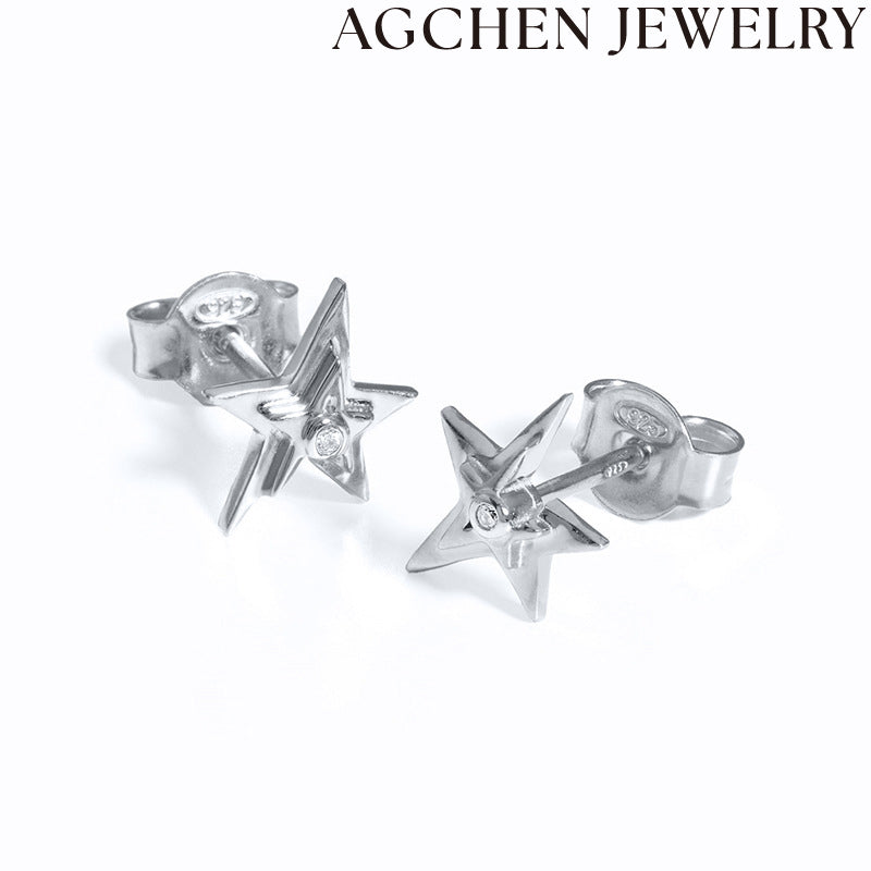 AG Starry Zircon Stud Earrings