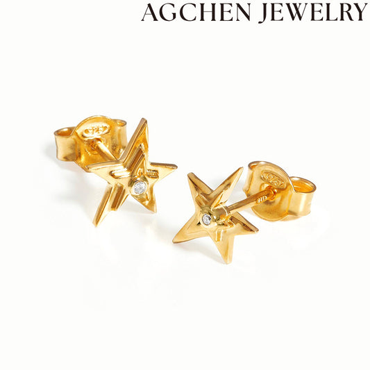 AG Starry Zircon Stud Earrings