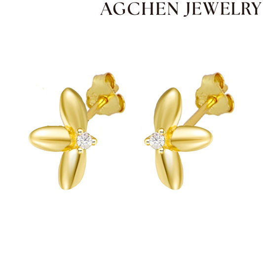 AG Cute Flower Bud Stud Earrings