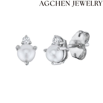 AG Pearl and Zircon Earrings