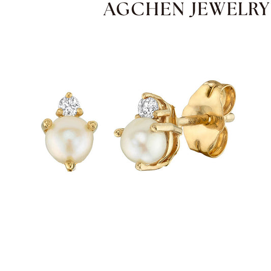 AG Pearl and Zircon Earrings