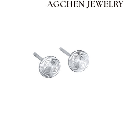 AG Round Circle Stud Earrings