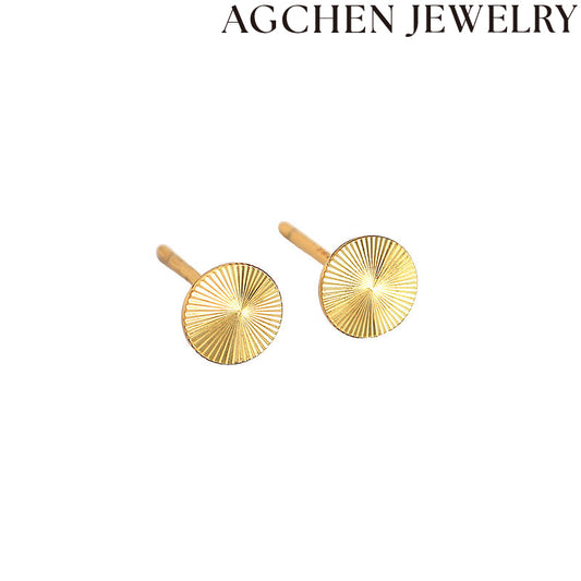 AG Round Circle Stud Earrings