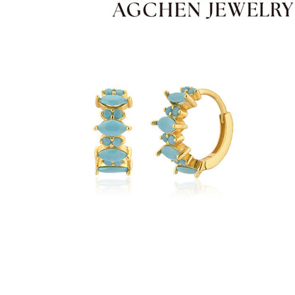 AG Irregular Multicolored Zirconia Earrings