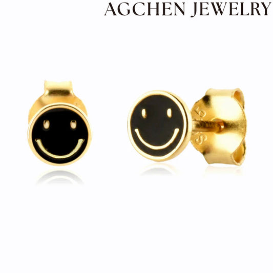 AG Adorable Black C-Shaped Earrings