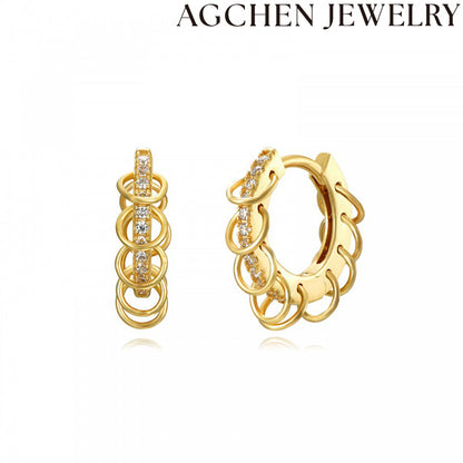 AG Circular Zirconia Ring Earrings