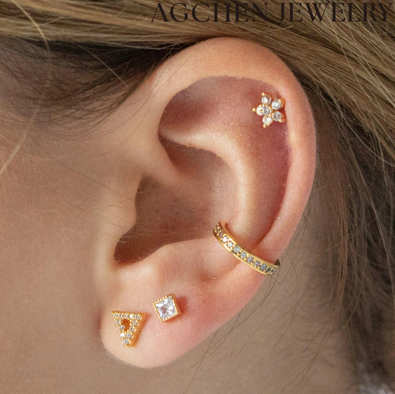 AG Light Square Zircon Earrings