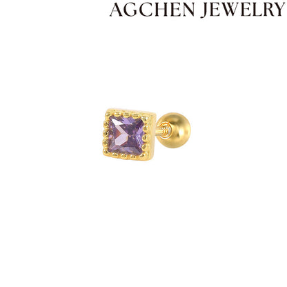 AG Light Square Zircon Earrings