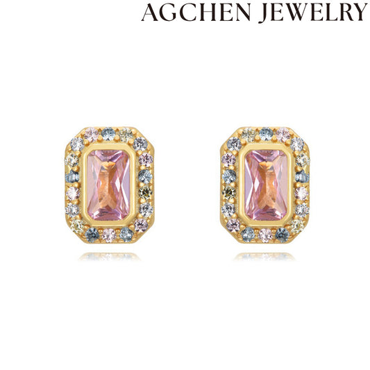 AG Square Zirconia Earrings