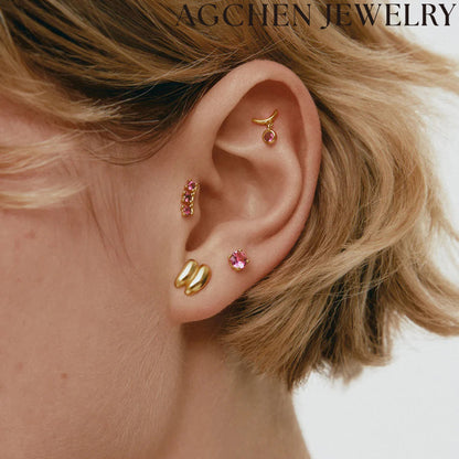 AG Minimalist Round Zirconia Earrings