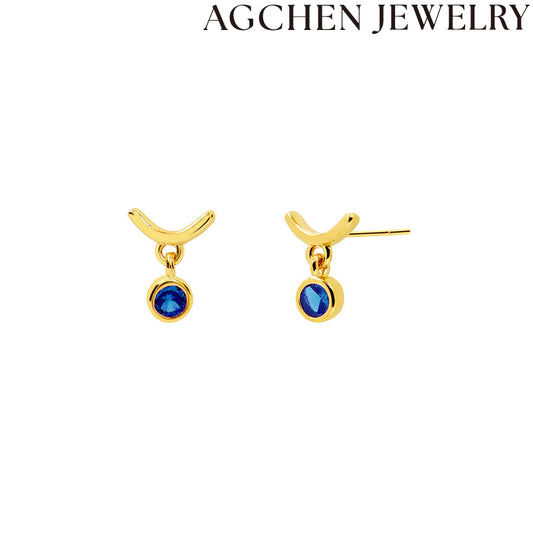 AG Minimalist Round Zirconia Earrings