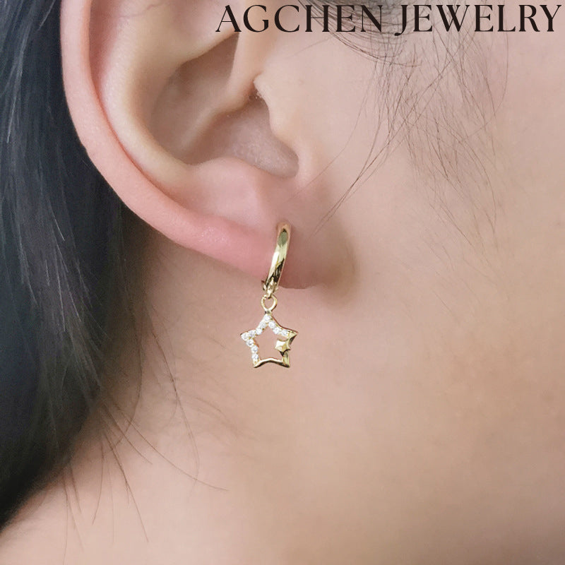 AG Star-Shaped Zirconia Earrings
