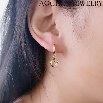 AG Heart-Shaped Zirconia Earrings
