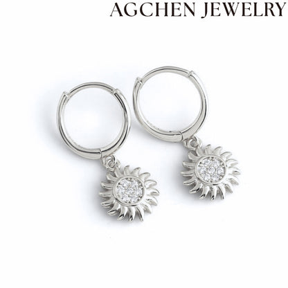 AG Sunflower Zirconia Earrings
