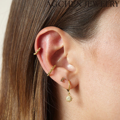 AG Sunflower Zirconia Earrings