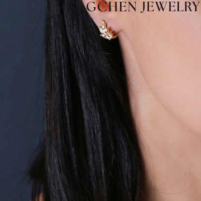 AG Leaf Zirconia Earrings