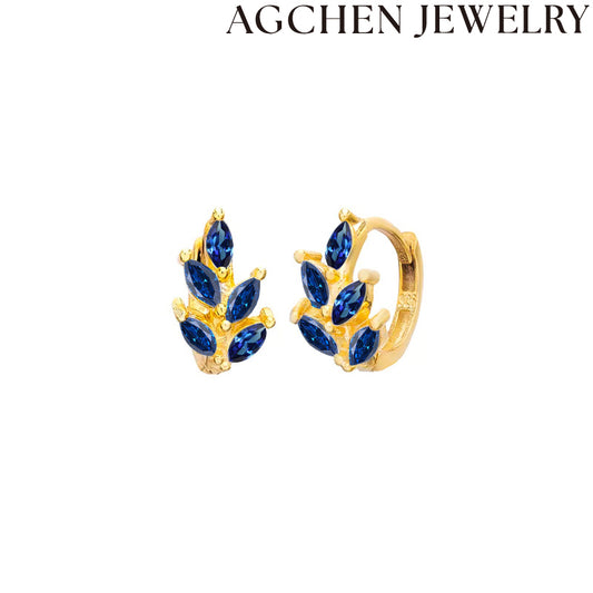 AG Leaf Zirconia Earrings