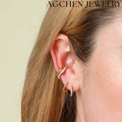 AG Irregular Zirconia Earrings