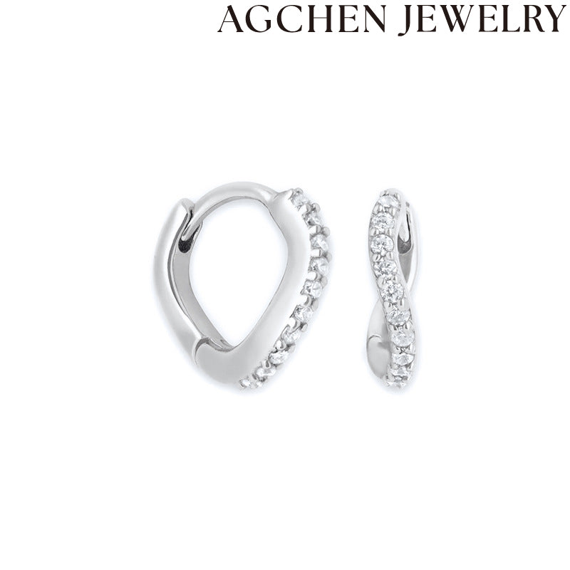 AG Irregular Zirconia Earrings